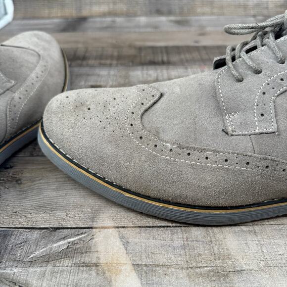 Alpine Swiss Mens Dress Shoes Gray Suede Wingtip Brogue Lace Up SZ 13 Men - Picture 16 of 16